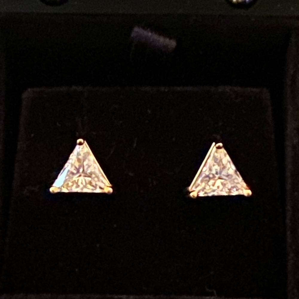Trillion cut studs put a spunky spin on classic studs. The triangle shape and ro